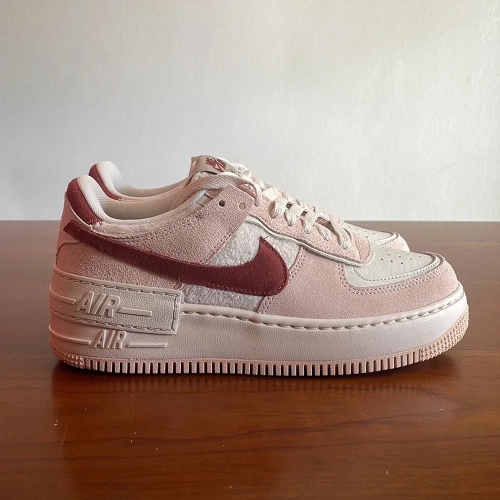 Women's Nike Air Force 1 Shadow Low Shimmer Mars Stone Red DZ4705-200 - Picture 3 of 5